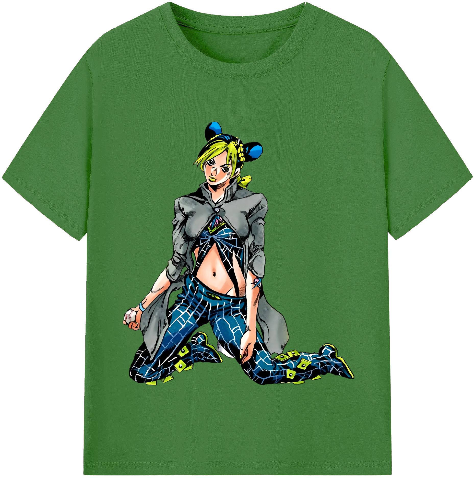 （画像用） "ジョジョの奇妙な冒険 くうじょう ジョリーン JoJo's Bizarre Adventure Jolyne Cujoh " レディースカジュアルプリントTシャツ（綿100％）